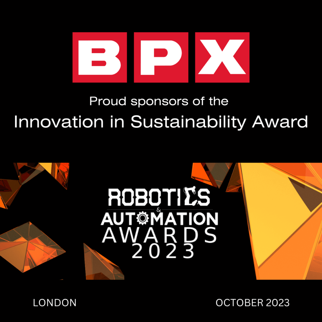 Robotics & Automation Awards 2023 - Proud Sponsors of The BPX - Innovation in Sustainability Award graphic