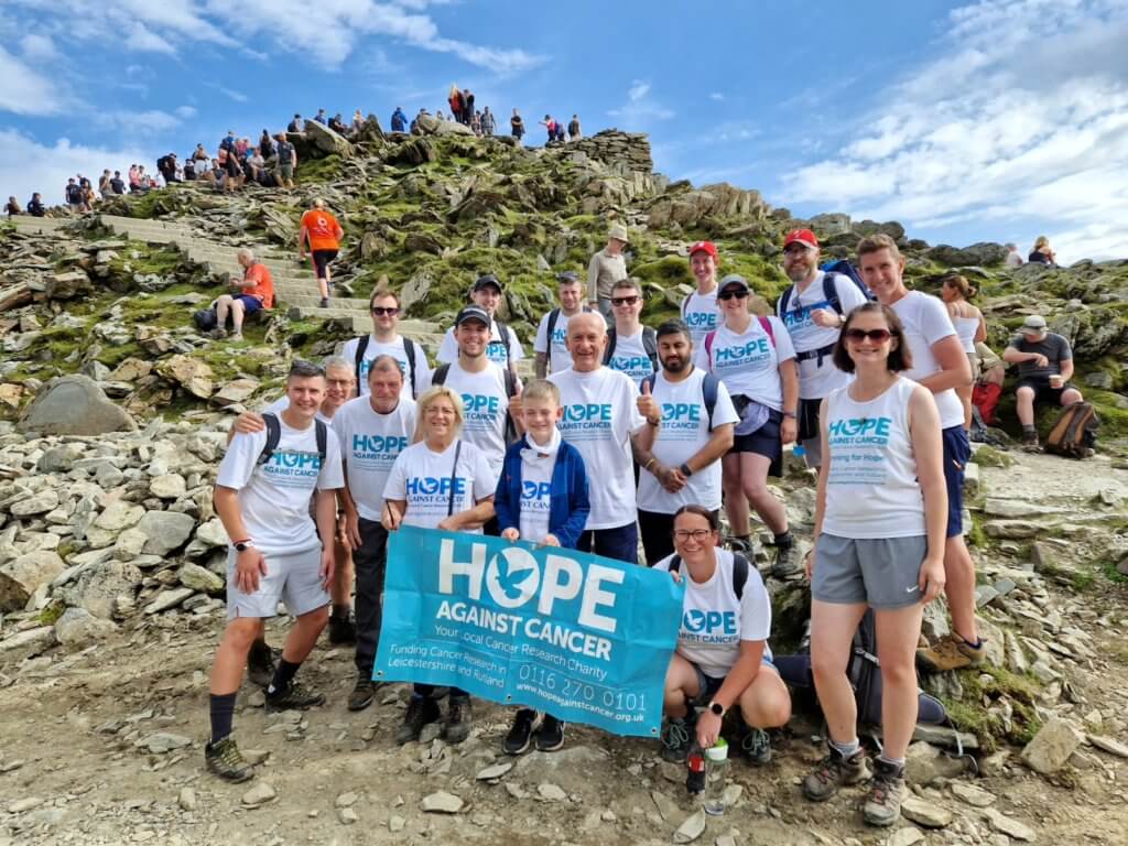 John's Hope Against Cancer Snowdonia Walk - Reaching the summit of Snowdon