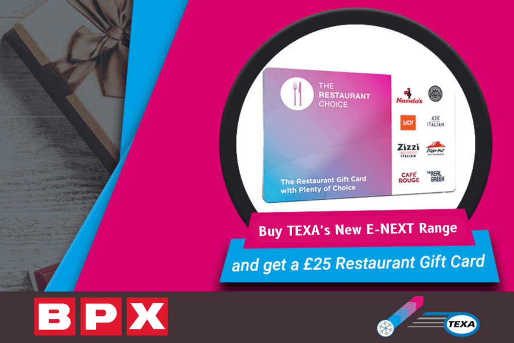 TEXA E-NEXT #CoolForChristmas Promotion graphic