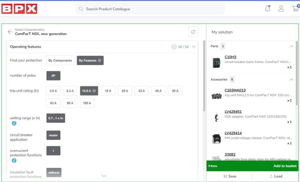 BPX customer portal product configurator