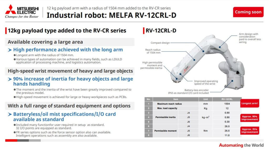 MELFA RV-12CRL-D robot data